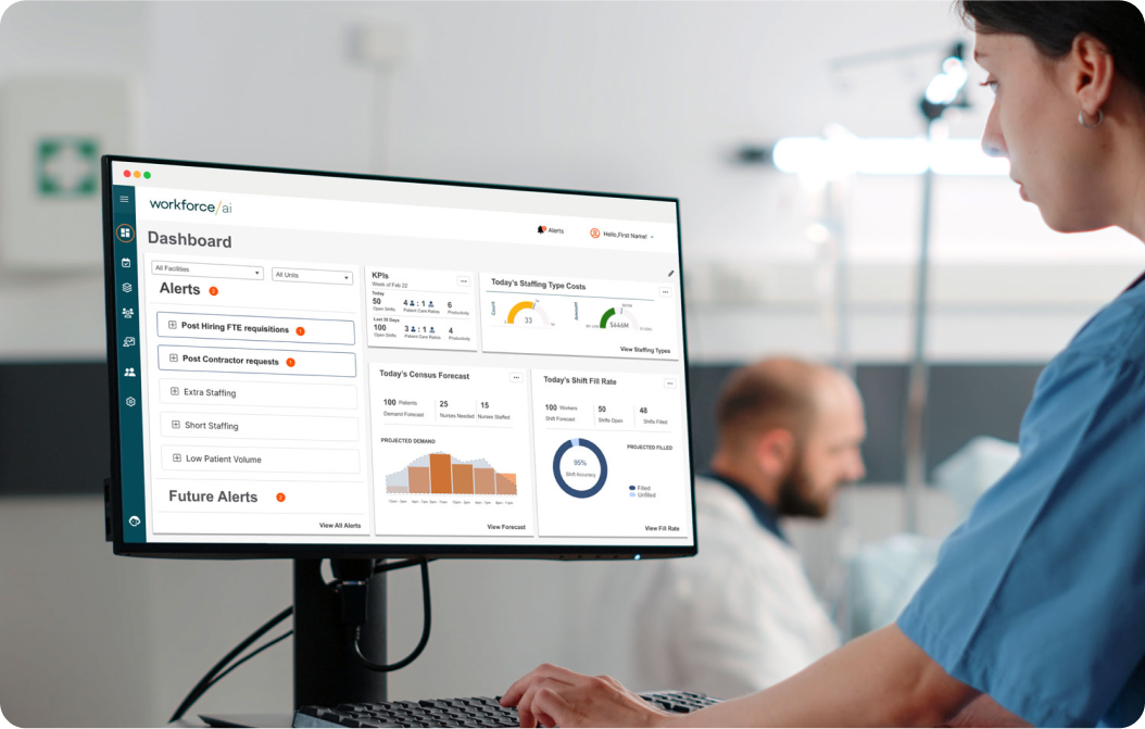 Shifts women looking at dashboard